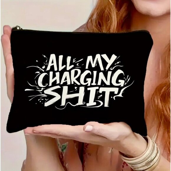 Charging Sh*t" Canvas Pouch - Picture 1 of 4